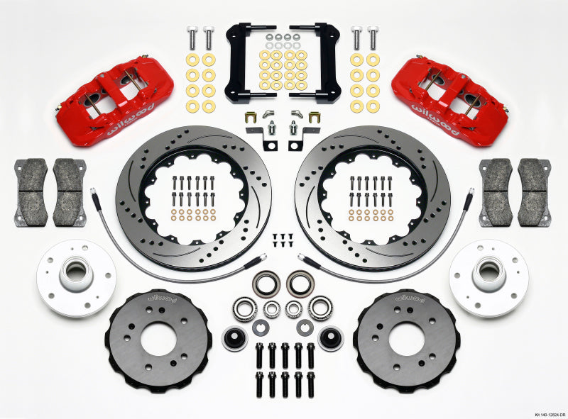 Wilwood AERO6 Front Truck Kit 14.25in Drill Red 97-03 Ford F150 Big Brake Kits Wilwood