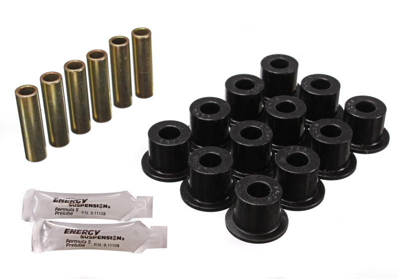 Energy Suspension 72-81 Scout II Black Front & Rear Leaf Spring Bushing Set Bushing Kits Energy Suspension
