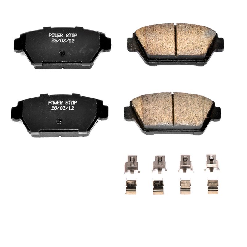 Power Stop 90-94 Eagle Talon Rear Z17 Evolution Ceramic Brake Pads w/Hardware Brake Pads - OE PowerStop