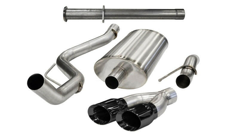 Corsa 2011-2014 Ford F-150 Raptor 6.2L V8 133in Wheelbase Black Xtreme Cat-Back Exhaust Catback CORSA Performance