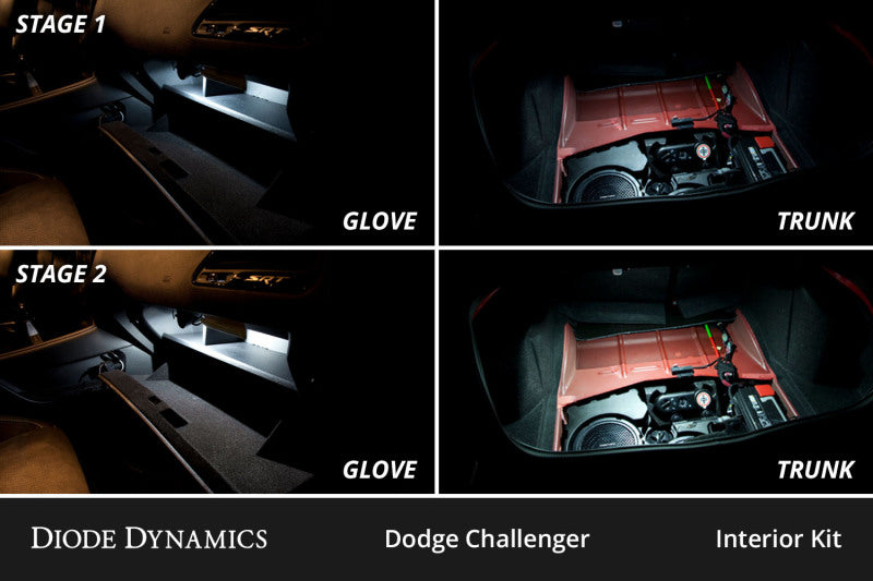 Diode Dynamics 09-14 Dodge Challenger Interior LED Kit Cool White Stage 2 Dash & Interior Trim Diode Dynamics