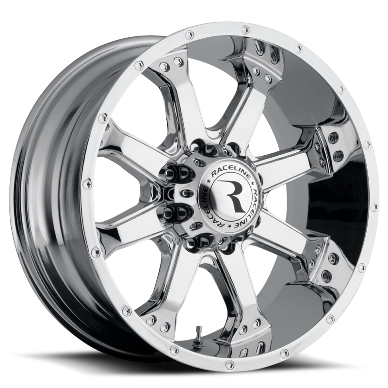 Raceline 991C Assault 16x8in / 5x127 BP / 0mm Offset / 78.1mm Bore - Chrome Wheel Wheels - Cast Raceline