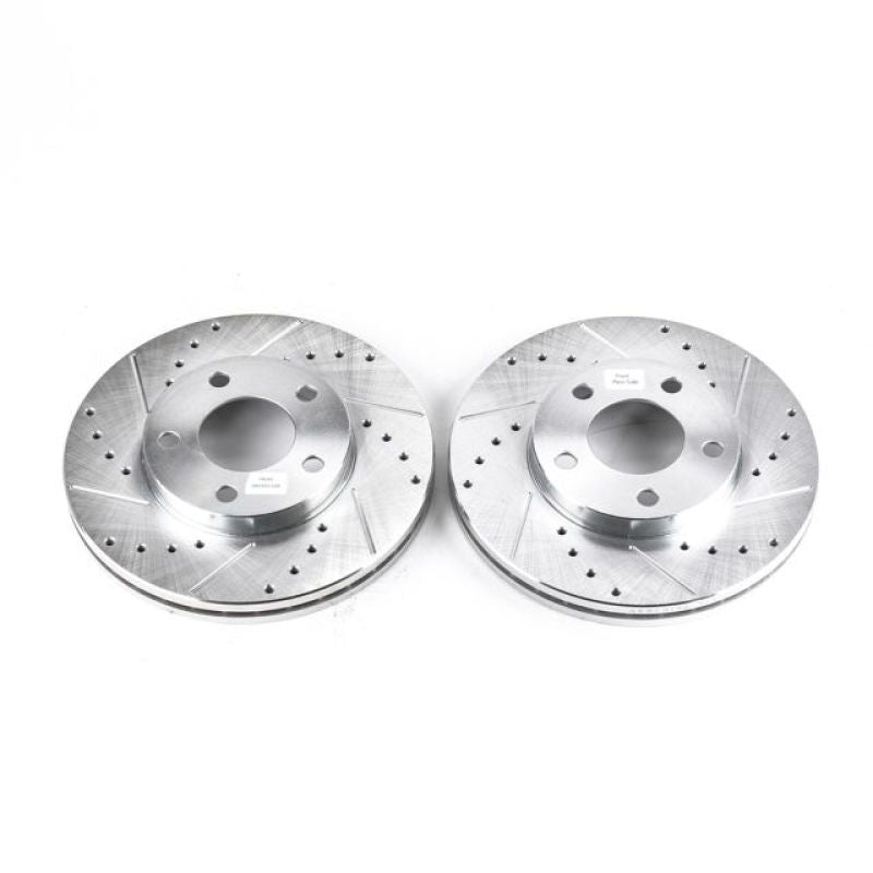 Power Stop 94-04 Ford Mustang Front Evolution Drilled & Slotted Rotors - Pair Brake Rotors - Slot & Drilled PowerStop