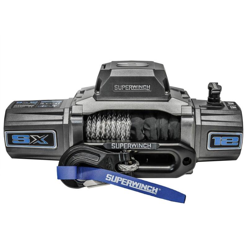Superwinch 12000 LBS 12V DC 3/8in x 80ft Synthetic Rope SX 12000SR Winch - Graphite Winches Superwinch