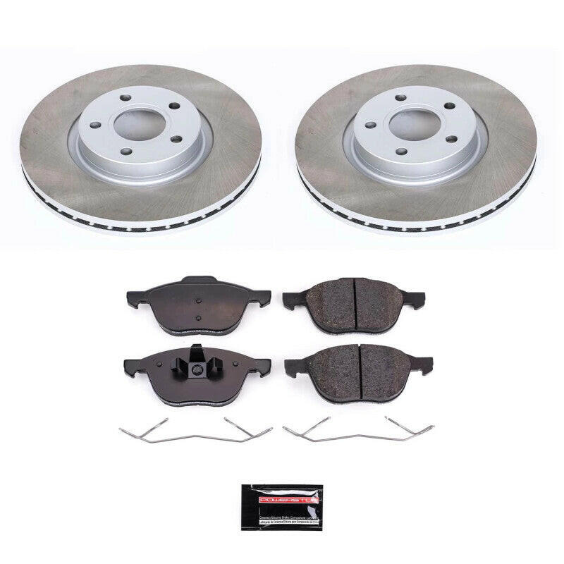 Power Stop 05-11 Volvo V50 Front Semi-Coated Rotor Kit Brake Kits - Performance Blank PowerStop