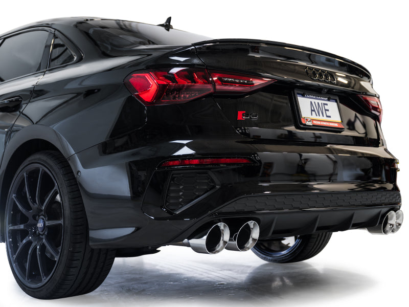 AWE 22-24 Audi 8Y S3 Touring Edition Exhaust - Chrome Silver Tips Catback AWE Tuning