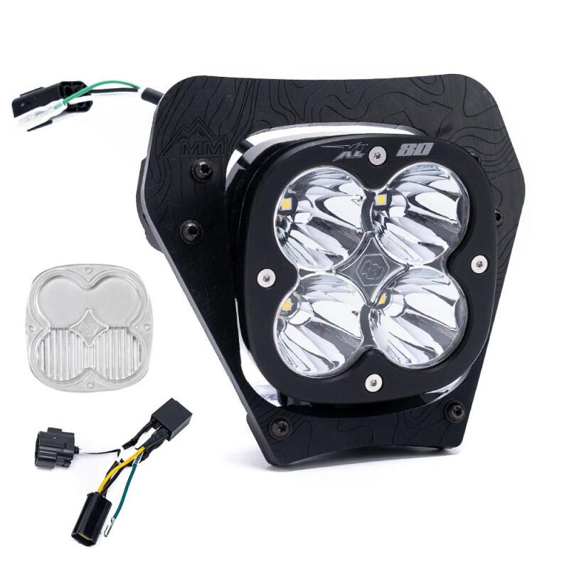 Baja Designs 2024 KTM 350 EXC-F/ 350 XW-F/ 450 XCF-W XL80 (D/C) Headlight Kit w/ Hi-Low Harness Light Bars & Cubes Baja Designs