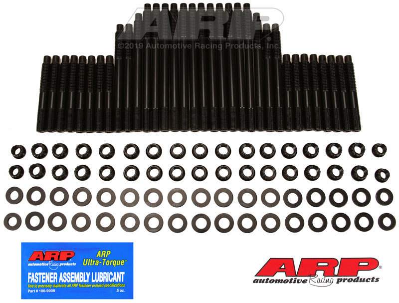 ARP SB Chevy Rodeck alum blck w/18A Chevy hds 12pt hsk Rod Bolt Kits ARP
