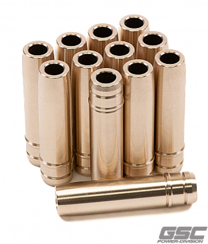 GSC P-D Nissan VR30DDTT Manganese Bronze Stopper Style Exhaust Valve Guide - Set 12 Valve Guides GSC Power Division