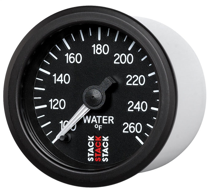 Autometer Stack 52mm 100-260 Deg F 1/8in NPTF Male Pro Stepper Motor Water Temp Gauge - Black Gauges AutoMeter