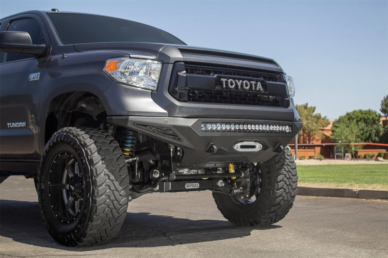 Addictive Desert Designs 2014+ Toyota Tundra Stealth Fighter Front Bumper w/Winch Mount & Sensors Bumpers - Steel Addictive Desert Designs