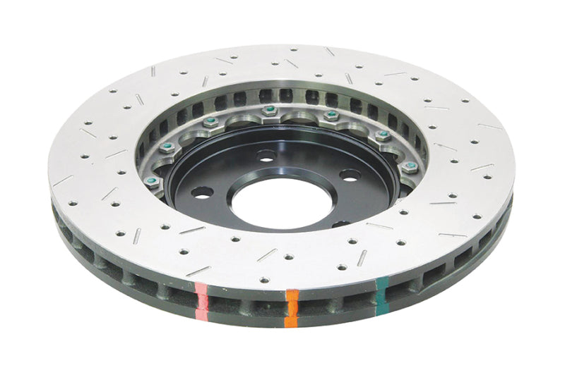 DBA 05-10 Ford Mustang GT / 11-13 V6 Front Drilled & Slotted 5000 Series 2 Piece Rotor w/ Black Hat Brake Rotors - 2 Piece DBA