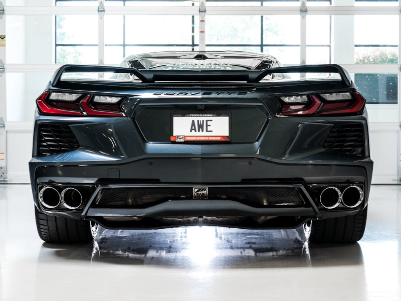 AWE Tuning 2020 Chevrolet Corvette (C8) Track Edition Exhaust - Quad Chrome Silver Tips Catback AWE Tuning