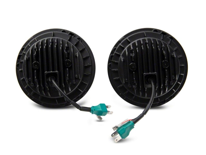Raxiom 07-18 Jeep Wrangler JK Axial Spider LED Headlights w/Angel Eye Halo- Blk Housing (Clear Lens) Headlights Raxiom