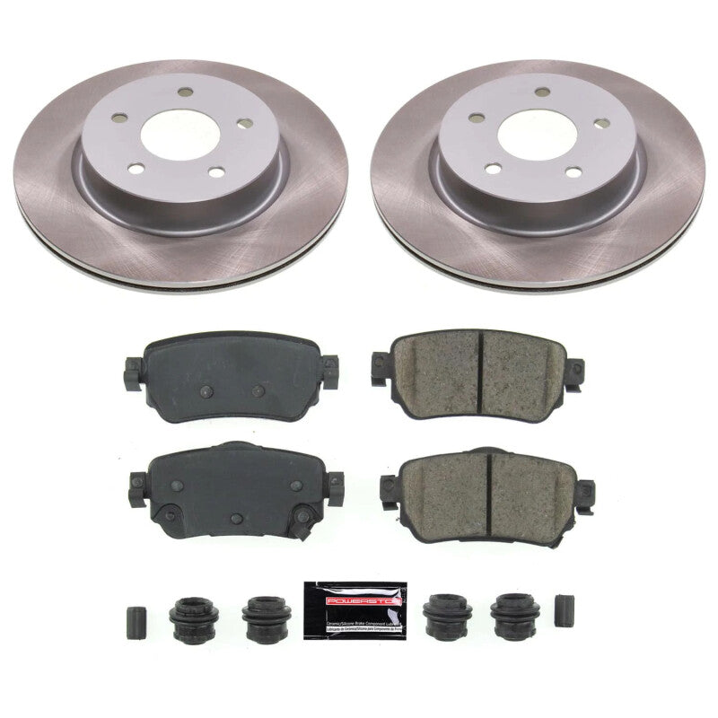 Power Stop 19-21 Nissan Rogue Sport Rear Semi-Coated Rotor Kit Brake Kits - Performance Blank PowerStop