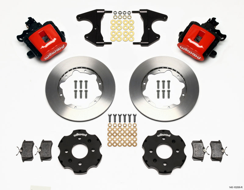Wilwood Combination Parking Brake Rear Kit 11.00in Red Civic / Integra Drum 2.46 Hub Offset Brake Calipers - Perf Wilwood