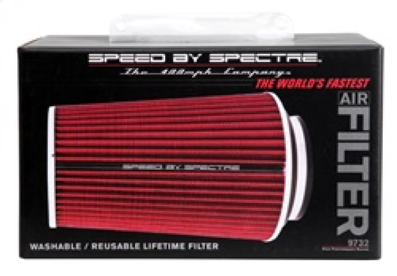 Spectre Adjustable Conical Air Filter 9-1/2in. Tall (Fits 3in. / 3-1/2in. / 4in. Tubes) - Red Air Filters - Universal Fit Spectre