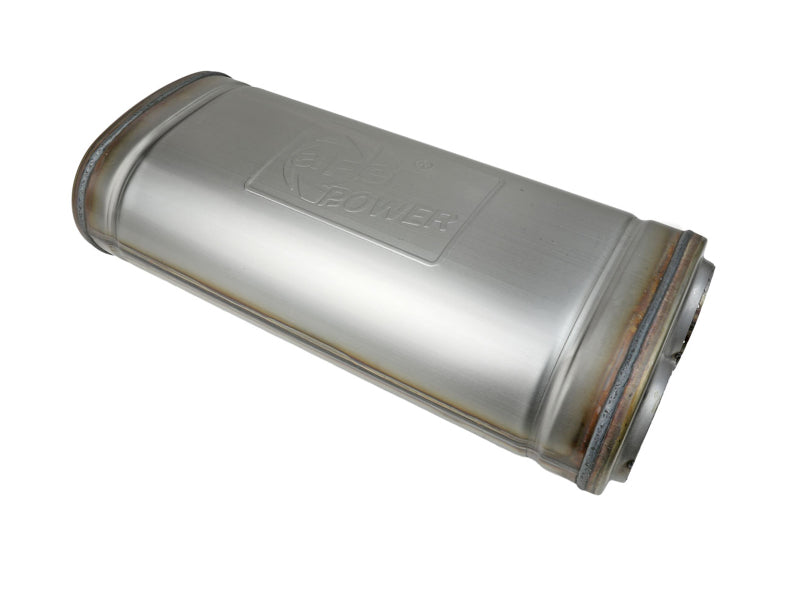aFe MACH Force-Xp 409 SS Muffler 3in Dual Inlet/Dual Outlet 5in H x 8in W x 18in L - Oval Body Muffler aFe