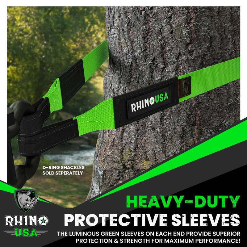 Rhino USA Recovery Tow Strap 3Inx20Ft (Green) Tow Straps Rhino USA