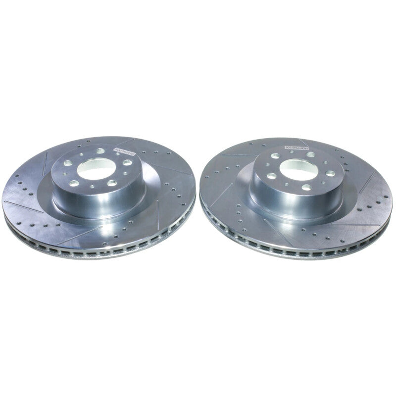 Power Stop 20-24 Tesla Y Front Drilled & Slotted Rotor - Pair Brake Rotors - Slot & Drilled PowerStop