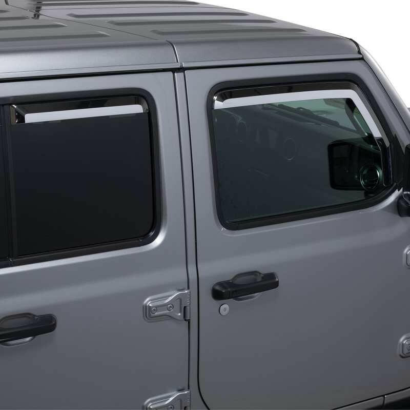 Putco 20-21 Jeep Gladiator JT/JL Element Chrome Window Visors (Set of 4) Wind Deflectors Putco