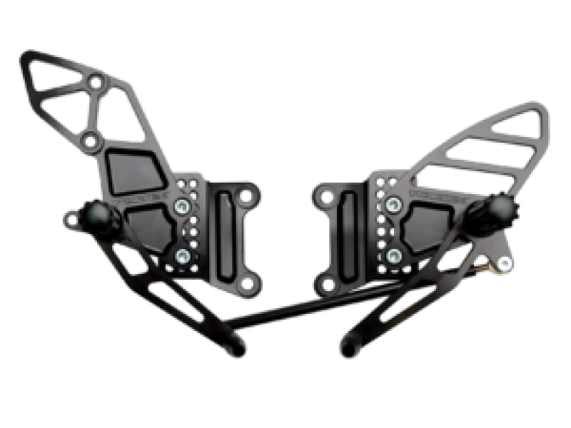 Vortex Racing 07-08 Kawasaki ZX600 Ninja ZX-6R,05-06 ZX600 Ninja ZX-6RR Adjustable Rearsets- Black Bike Stands Vortex Racing