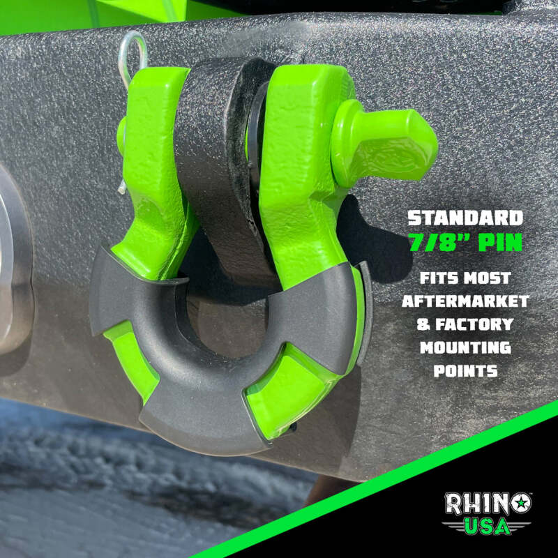Rhino USA 8T Super Shackle 2-Pack (Green) Shackle Kits Rhino USA