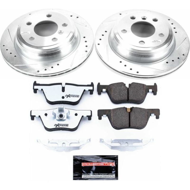 Power Stop 13-18 BMW 320i xDrive Rear Z26 Street Warrior Brake Kit Brake Kits - Performance D&S PowerStop