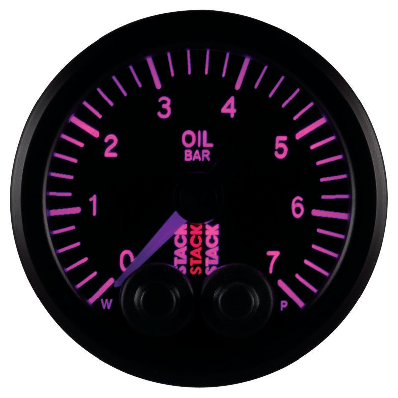 Autometer Stack 52mm 0-7 Bar M10 Male Pro-Control Oil Pressure Gauge - Black Gauges AutoMeter