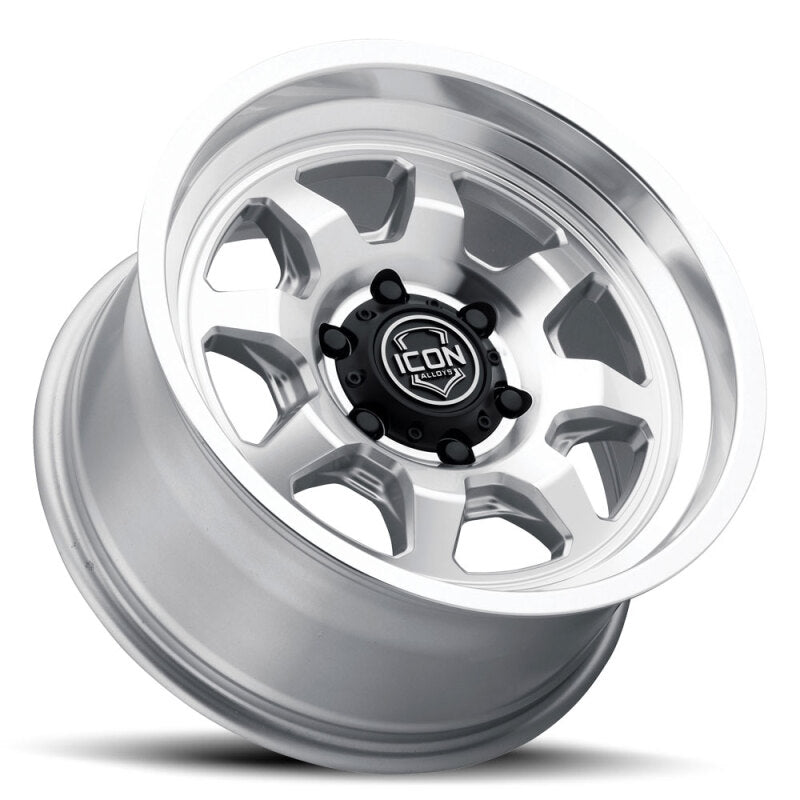 ICON Nuevo 17x8.5 / 6x5.5 / 25mm / 5.75in BS Silver Machined Wheel Wheels - Cast ICON