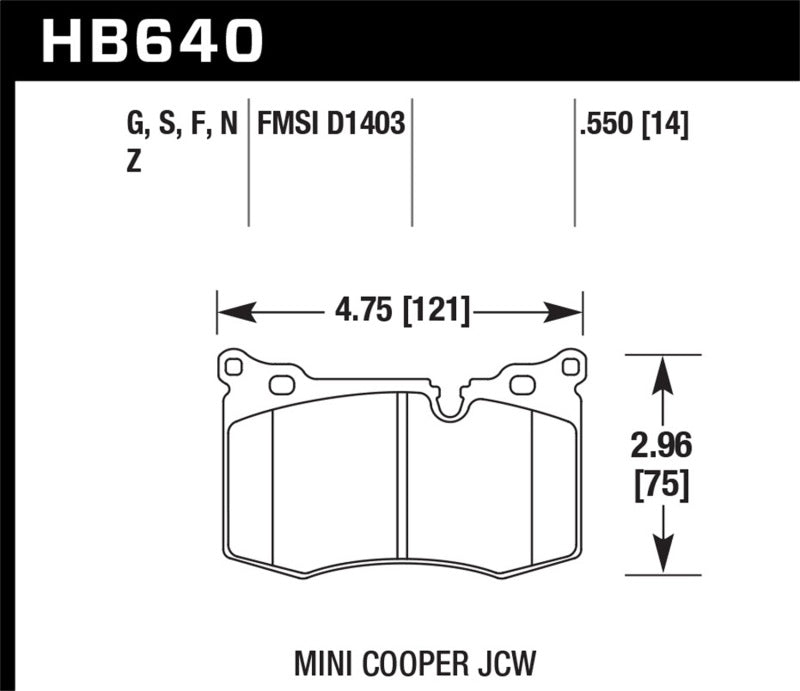 Hawk 09-10 Mini Cooper Performance Ceramic Street Front Brake Pads Brake Pads - Performance Hawk Performance
