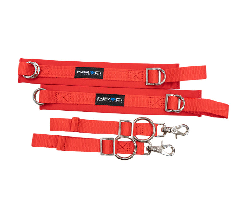 NRG SFI 3.3 Arm Restraints One Pair - Red Seat Belts & Harnesses NRG