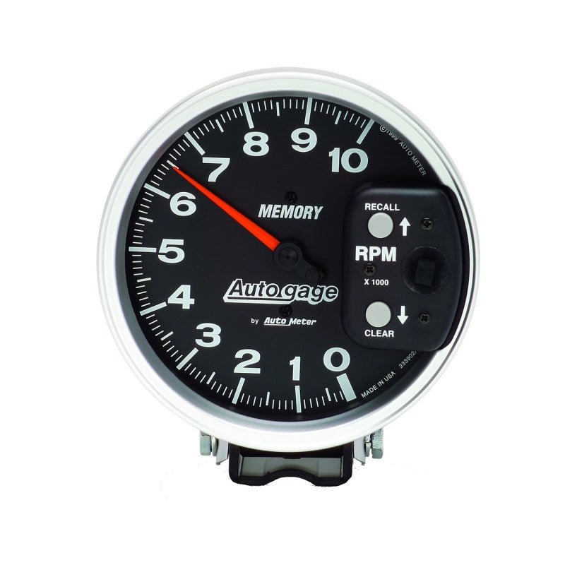 Autometer 5 inch 10,000 RPM w/ Peak Memory Pedestal Tachometer Auto Gauge - Black Gauges AutoMeter