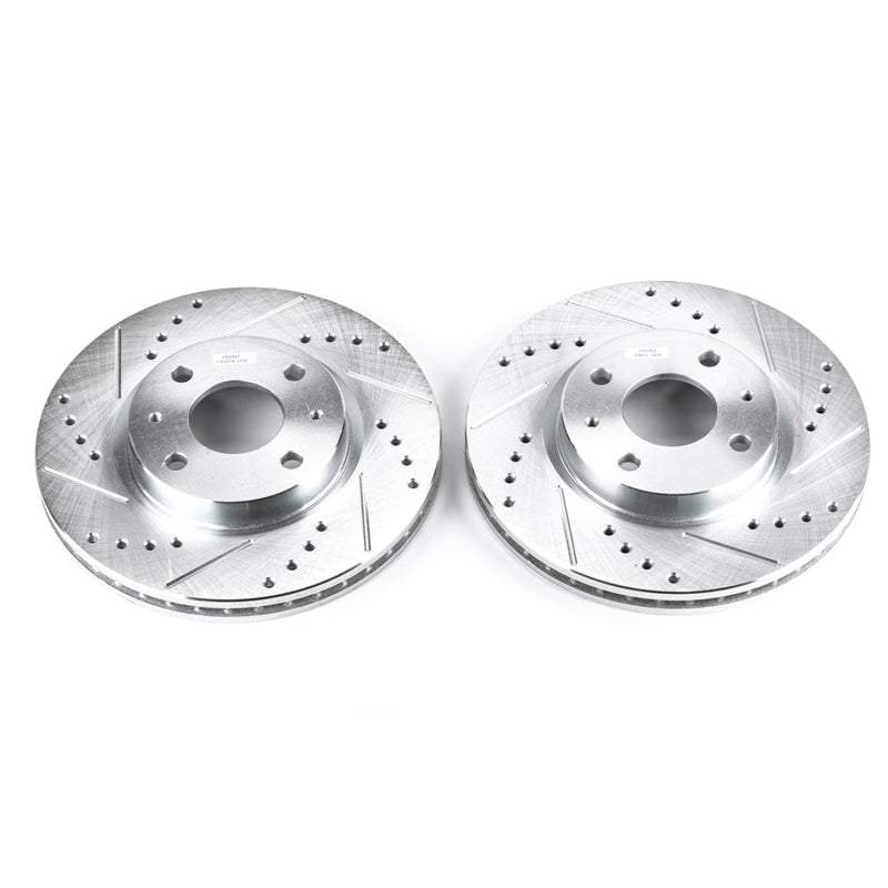 Power Stop 08-11 Ford Focus Front Evolution Drilled & Slotted Rotors - Pair Brake Rotors - Slot & Drilled PowerStop