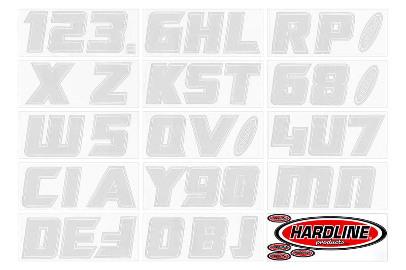Hardline Boat Lettering Registration Installation Kit 3 in. - 900 Silver Stickers/Decals/Banners Hardline