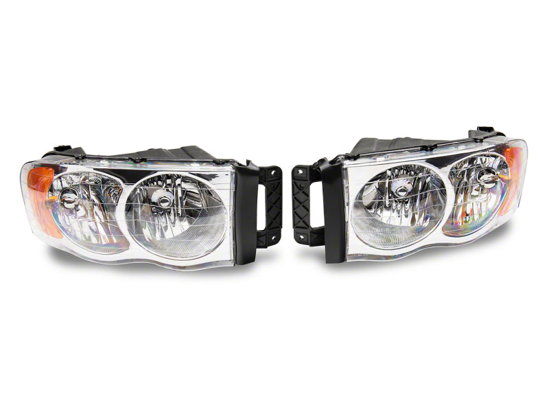 Raxiom 02-05 Dodge RAM 1500 Axial Series OEM Style Rep Headlights- Chrome Housing (Clear Lens) Headlights Raxiom