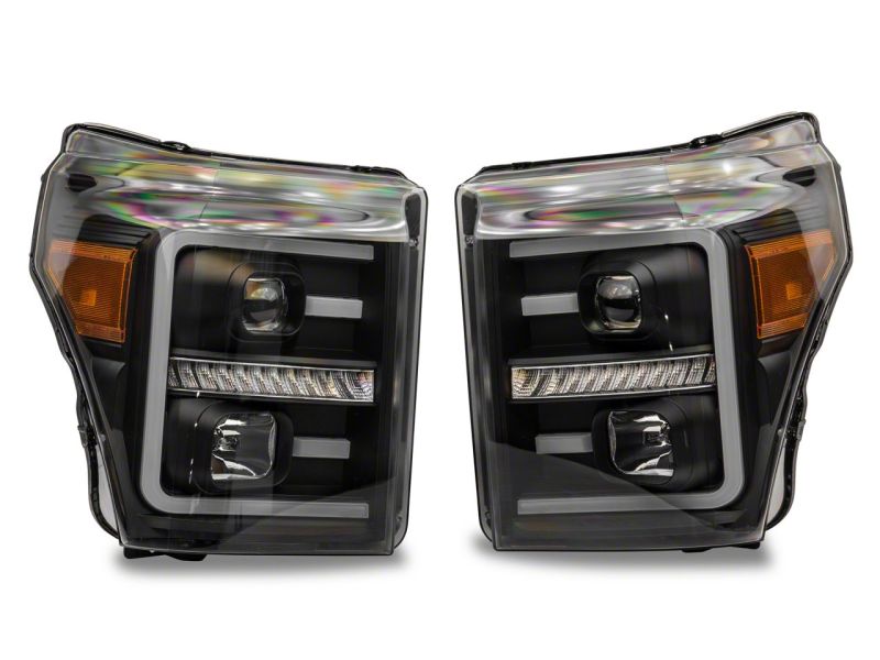 Raxiom 11-16 Ford F-250 Super Duty LED Projector Headlights - Black Housing (Clear Lens) Headlights Raxiom