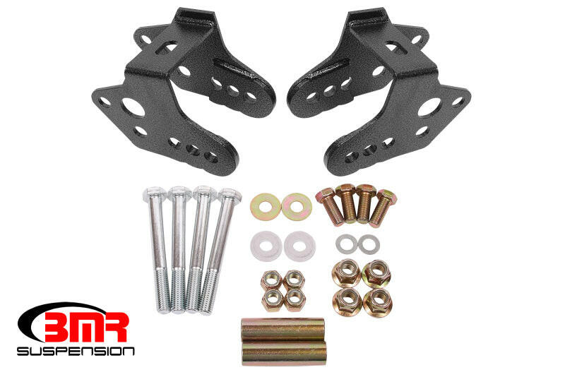 BMR 79-04 Ford Mustang Control Arm Relocation Bracket - Black Hammertone Control Arms BMR Suspension