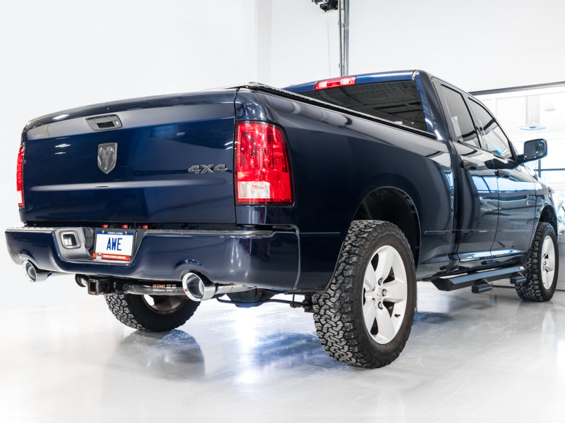 AWE Tuning 09-18 RAM 1500 5.7L (w/Cutouts) 0FG Dual Rear Exit Cat-Back Exhaust - Chrome Silver Tips Catback AWE Tuning