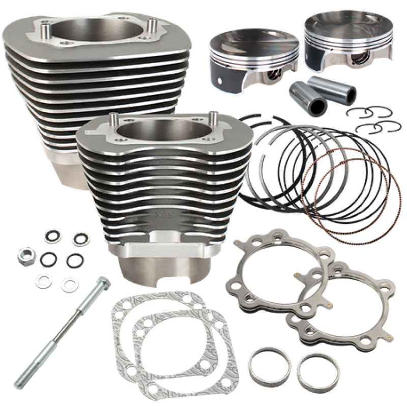 S&S Cycle 07-17 BT 117in Big Bore Cylinder Kit - Stone Gray Piston Sets - Powersports S&S Cycle