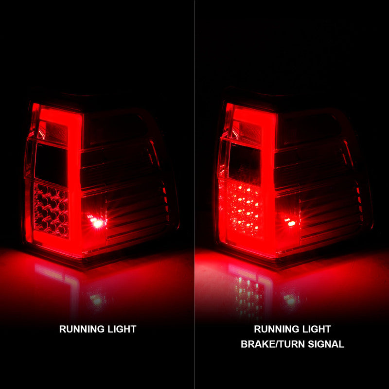 ANZO 07-17 For Expedition LED Taillights w/ Light Bar Chrome Housing Red/Clear Lens Tail Lights ANZO