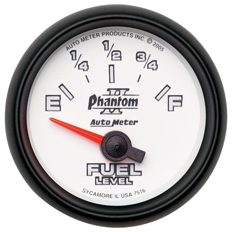 Autometer Phantom II 2-1/16in 240E - 33F OHM Electric Fuel Level Gauge Gauges AutoMeter