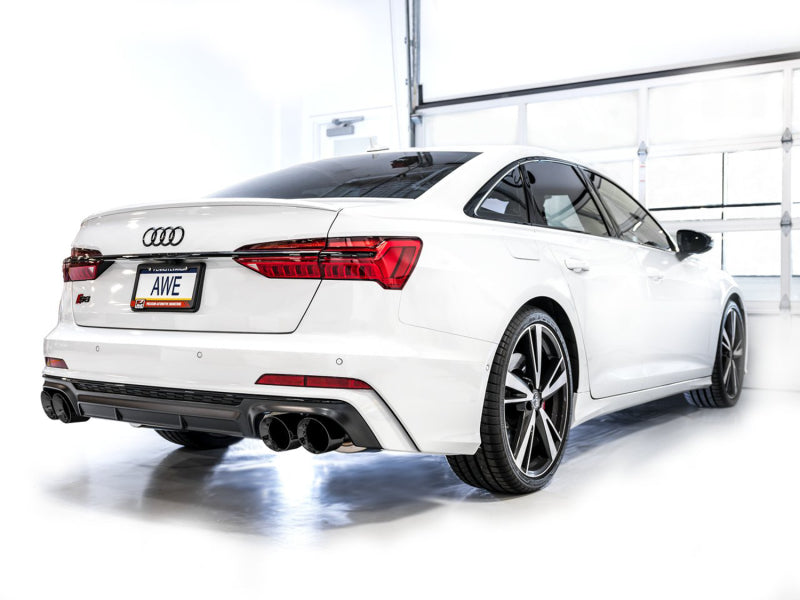 AWE Tuning 19-23 Audi C8 S6/S7 2.9T V6 AWD Touring Edition Exhaust - Diamond Black Tips Catback AWE Tuning