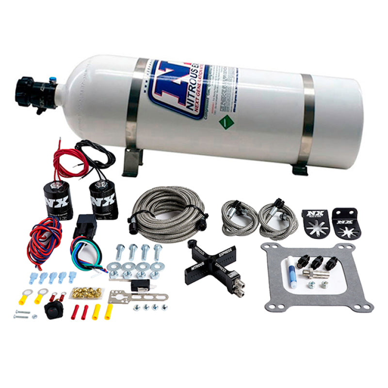 Nitrous Express 4150 Covert Crossbar Plate System Stage 6 50-300HP (15lb Bottle) Nitrous Plates Nitrous Express