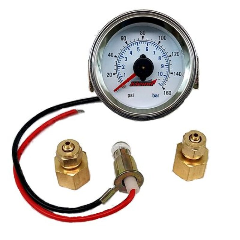 Kleinn Panel Mount/ Illuminated/ 160 PSI/ Dual Needle Air Pressure Gauge Horns Kleinn Air Horns