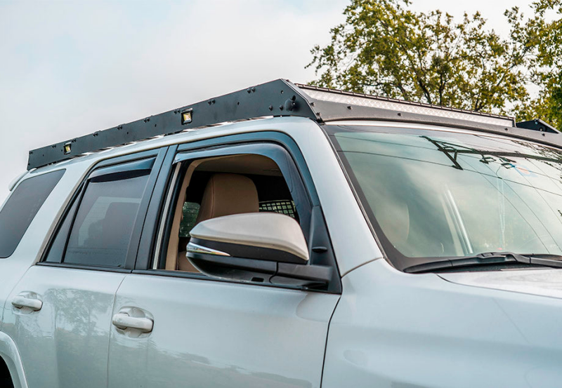 Cali Raised 10-24 Toyota 4Runner Premium Roof Rack - 42 In White Dual Row Spotam/Led Light Bar - Roof Rack Cali Raised LED