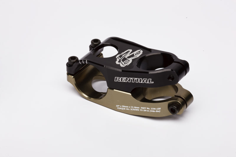 Renthal Apex Stem 40 mm. - Aluminum Gold/Black Triple Clamp / Trees Renthal