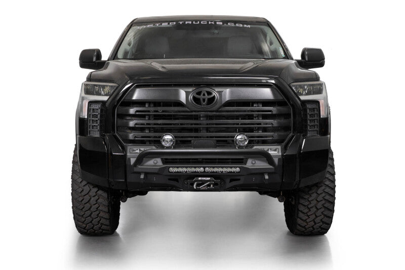 Addictive Desert Designs 2022+ Toyota Tundra Stealth Center Mount Front Bumper w/ Top Hoop Bumpers - Steel Addictive Desert Designs