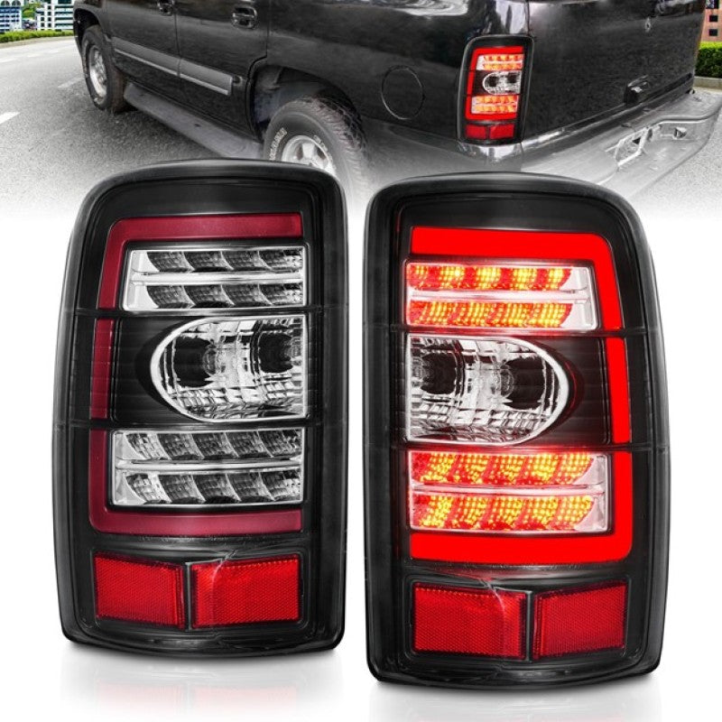 ANZO 2000-2006 Chevrolet Tahoe LED Tail Lights w/ Clear Lens Black Housing Tail Lights ANZO