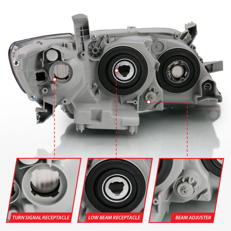 ANZO 2007-2009 Toyota Camry Projector Headlight Black Amber Headlights ANZO